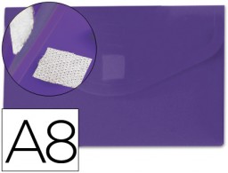 Carpeta sobre con broche Liderpapel A8 polipropileno violeta transparente Frosty